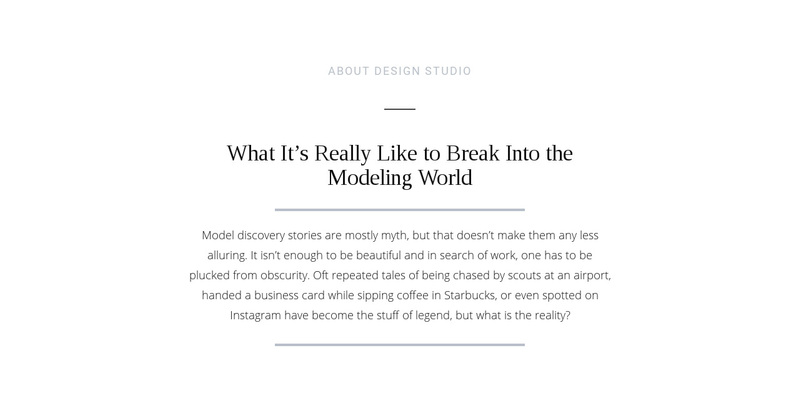 Text break modeling world Web Page Design