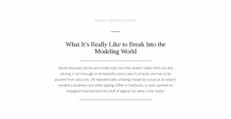 Text Break Modeling World - Create Web Page Mockup