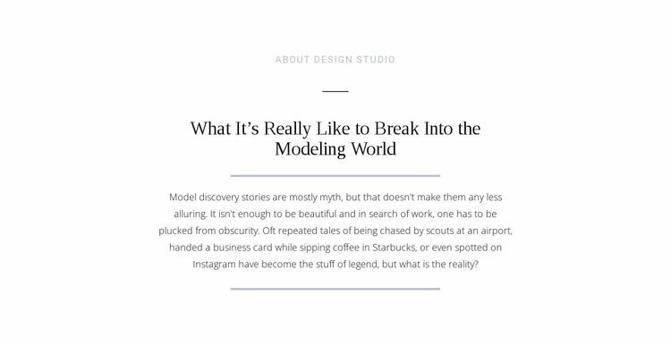 Text break modeling world Website Template