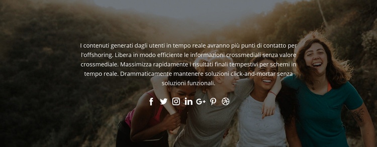 Seguici sui social Costruttore di siti web HTML