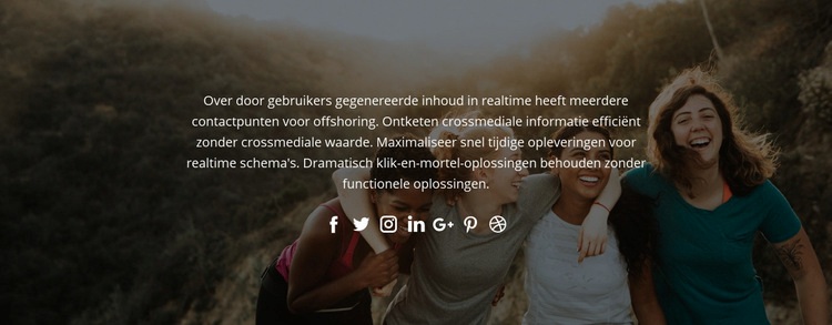 Volg ons op social media Website mockup