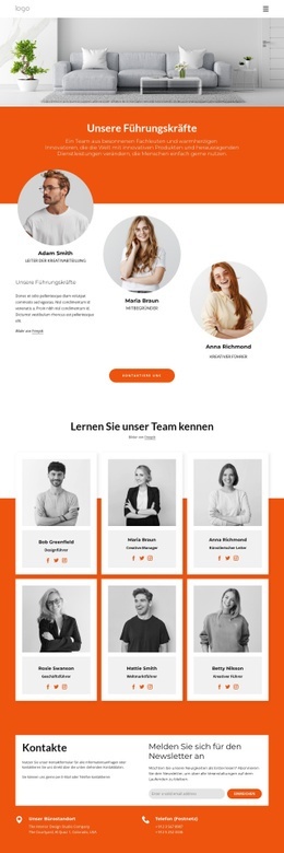 Unser Tolles Team – Funktionale Einseitenvorlage