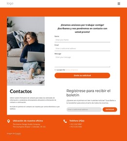 Página De Contacto Del Estudio De Interiores - Sitio Web De Comercio Electrónico