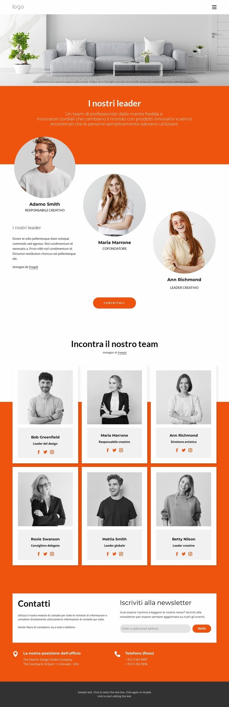 La nostra grande squadra Modelli di Website Builder