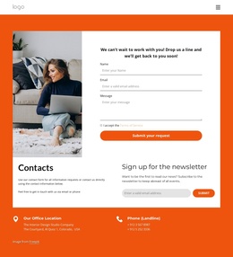 Interior Studio Contact Page - Beautiful Joomla Template