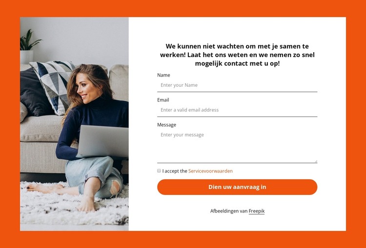 Neem contact met ons op via het raster HTML-sjabloon