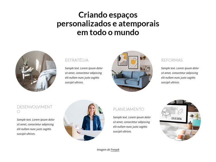 Criando espaços atemporais Design do site