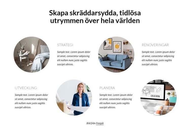 Skapa tidlösa utrymmen Hemsidedesign