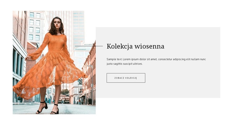 Wiosenna kolekcja mody Makieta strony internetowej