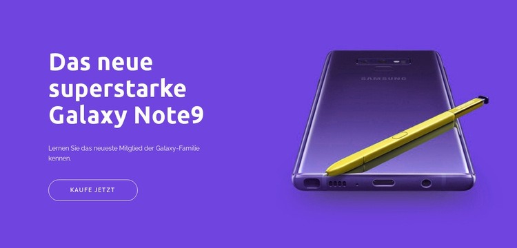 Galaxy Note9 HTML5-Vorlage