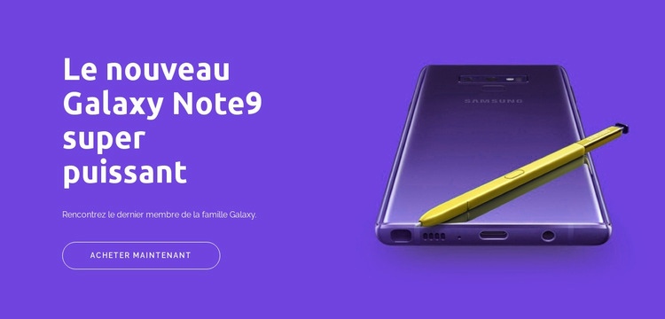Galaxy note9 Maquette de site Web