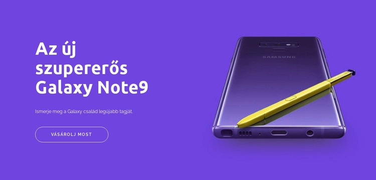 Galaxy Note9 Weboldal tervezés