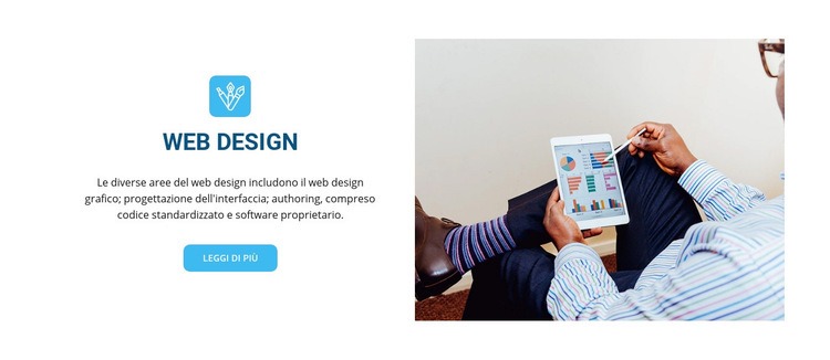 web design Mockup del sito web