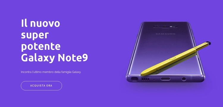 Galaxy note9 Mockup del sito web