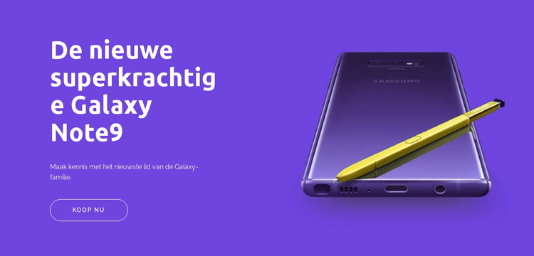 Galaxy Note9 Website sjabloon