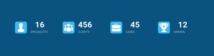 Counters with icons One Page Template