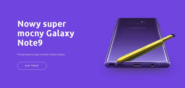 Galaxy Note9 Makieta strony internetowej
