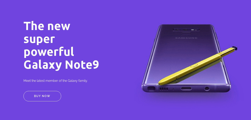 Galaxy note9 Web Page Design