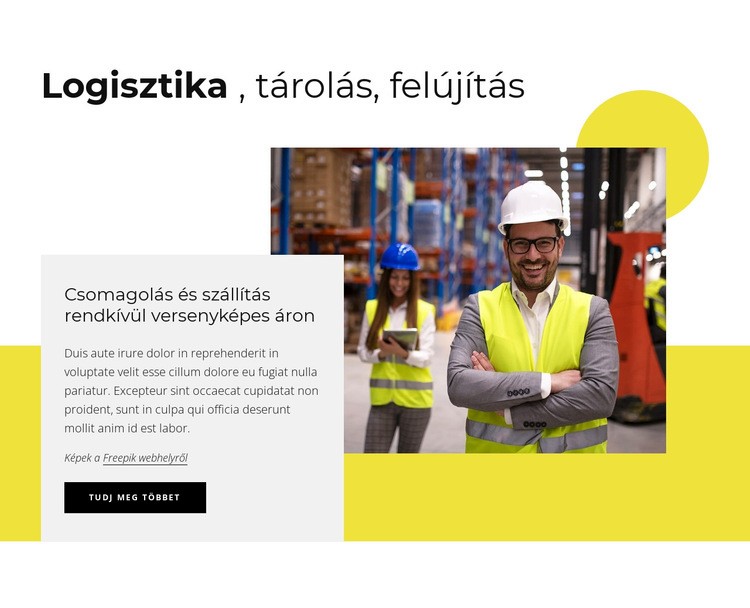 Logisztika, tárolás, csomagolás CSS sablon