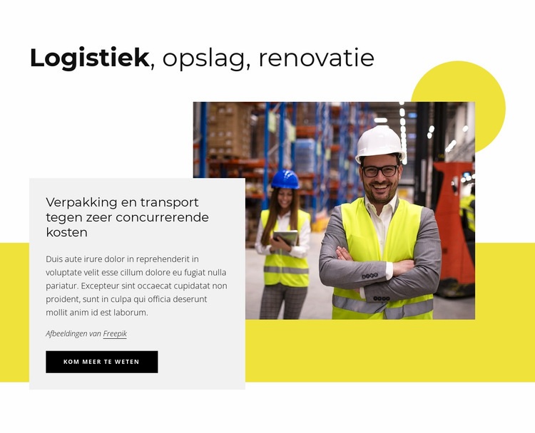 Logistiek, opslag, verpakking Sjabloon