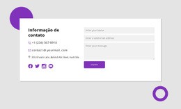 Informações De Contato Com Formas - Design Profissional Personalizável