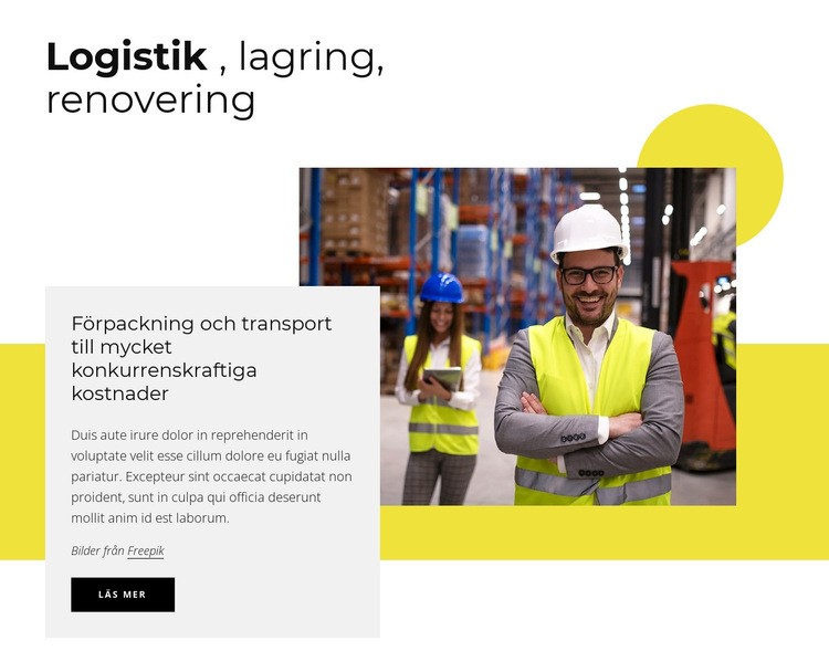 Logistik, lagring, förpackning CSS -mall