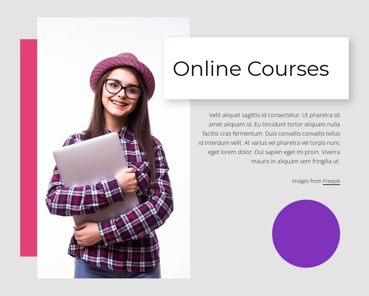 Unique online learning Web Page Design