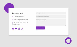 Contact Info With Shapes - Beautiful Color Collection Template