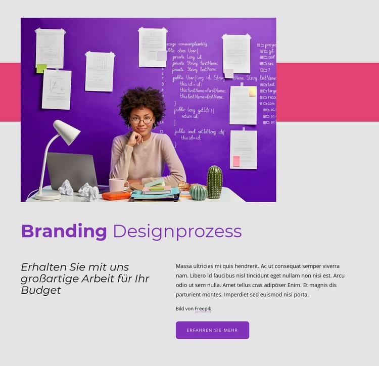 Branding-Designprozess Eine Seitenvorlage