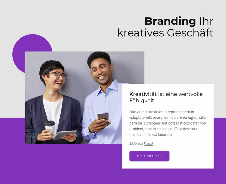 Branding Ihres kreativen Unternehmens Joomla Vorlage