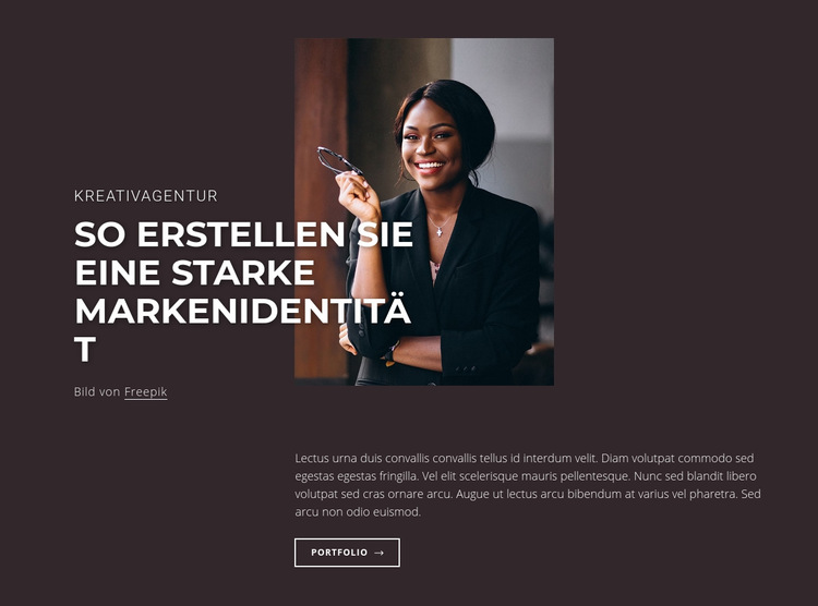 Starke Markenidentität Website-Vorlage