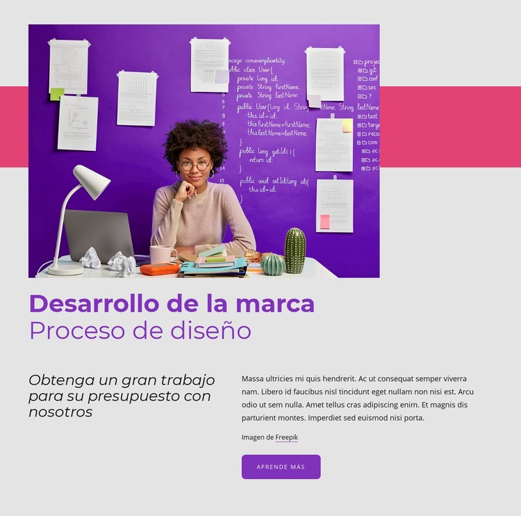 Proceso de diseño de marca Maqueta de sitio web