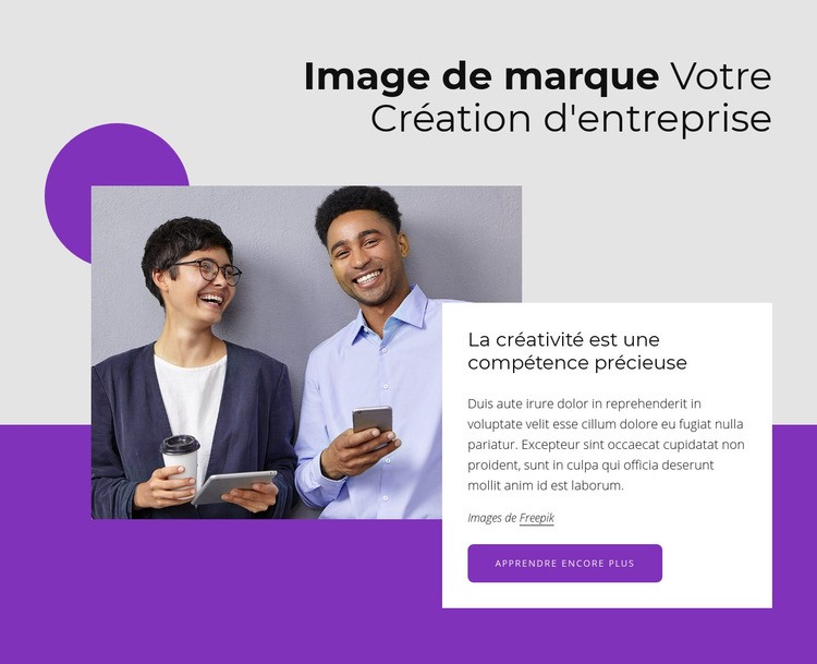 Marquer votre entreprise créative Maquette de site Web