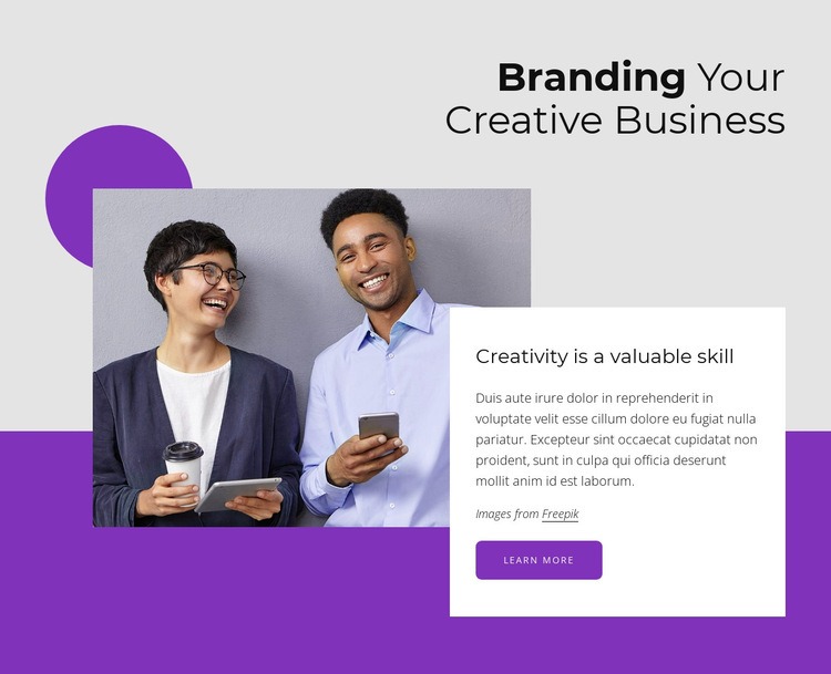 Branding your creative business Homepage Design