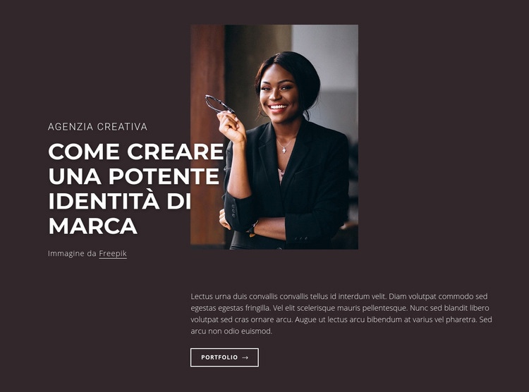 Potente identità di marca Mockup del sito web