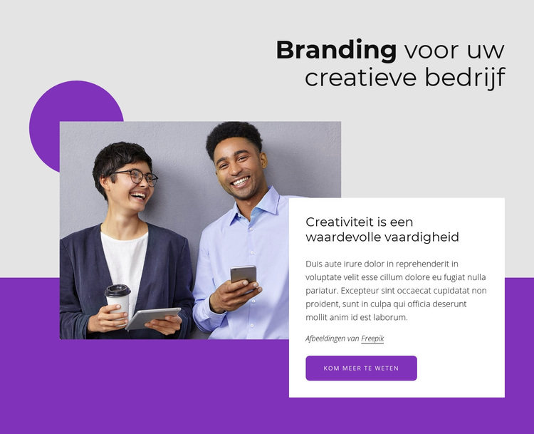 Branding van uw creatieve bedrijf WordPress-thema