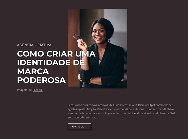 Identidade de marca poderosa Construtor de sites HTML