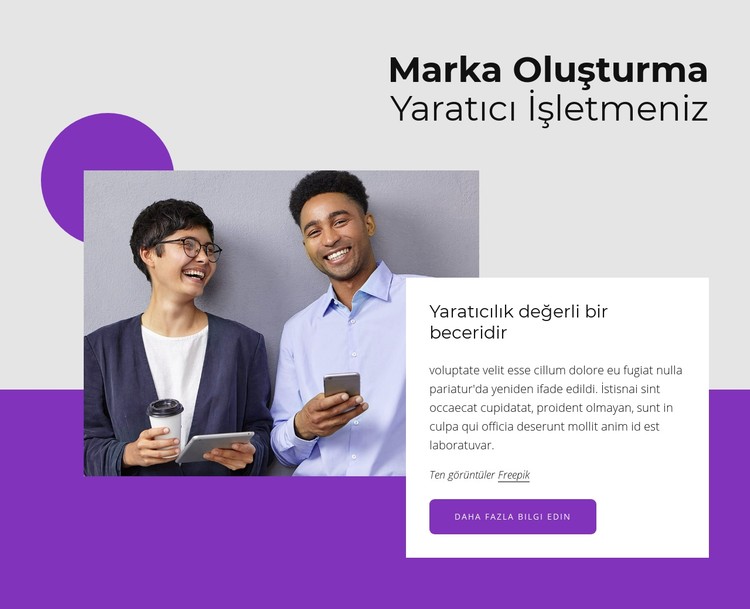 Yaratıcı işinizi markalaştırma CSS Şablonu