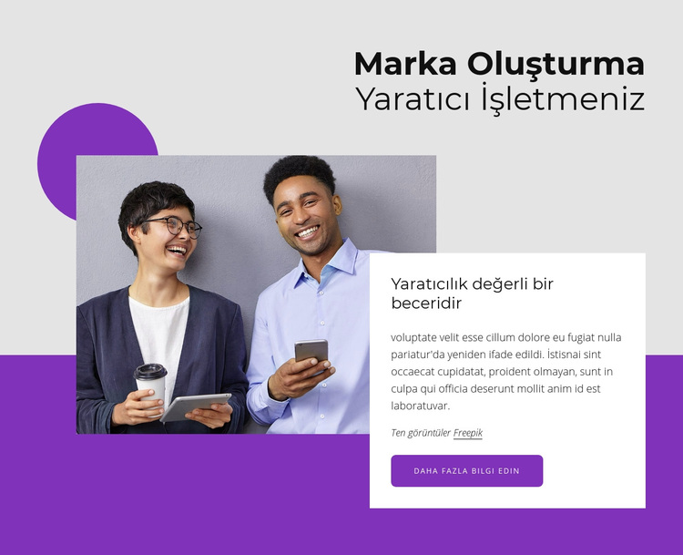 Yaratıcı işinizi markalaştırma WordPress Teması