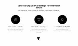 Drei Arbeitsrichtungen – Benutzerfreundliche HTML5-Vorlage