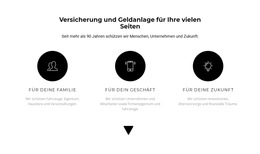 Drei Arbeitsrichtungen – Web-Vorlage