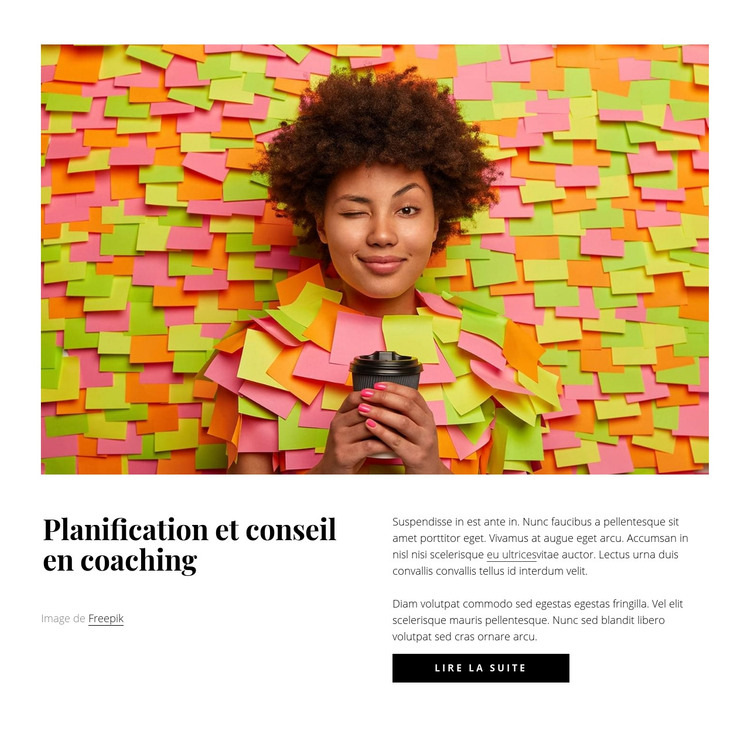 Conseil en planification et coaching Modèle HTML