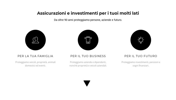 Tre direzioni di lavoro Mockup del sito web