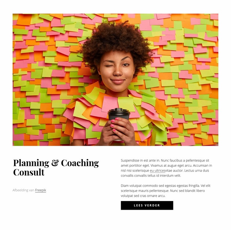 Planning en coaching consult coaching Sjabloon voor één pagina
