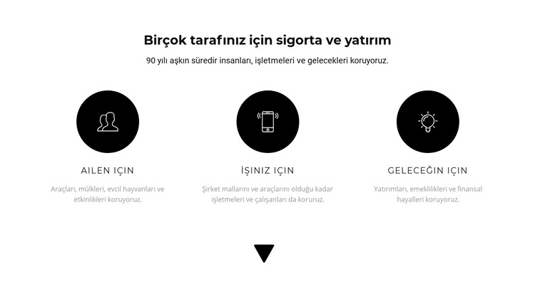 Üç çalışma yönü Web Sitesi Şablonu