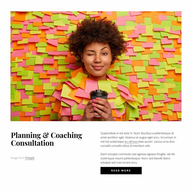 Planning and coaching consultation Website Mockup