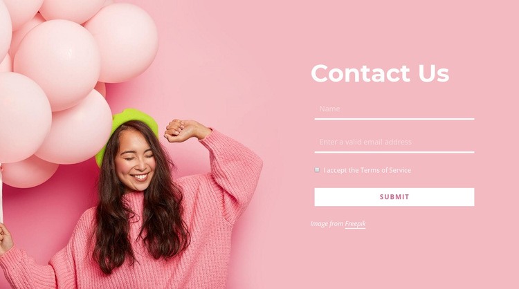 Contact the events company Squarespace Template Alternative
