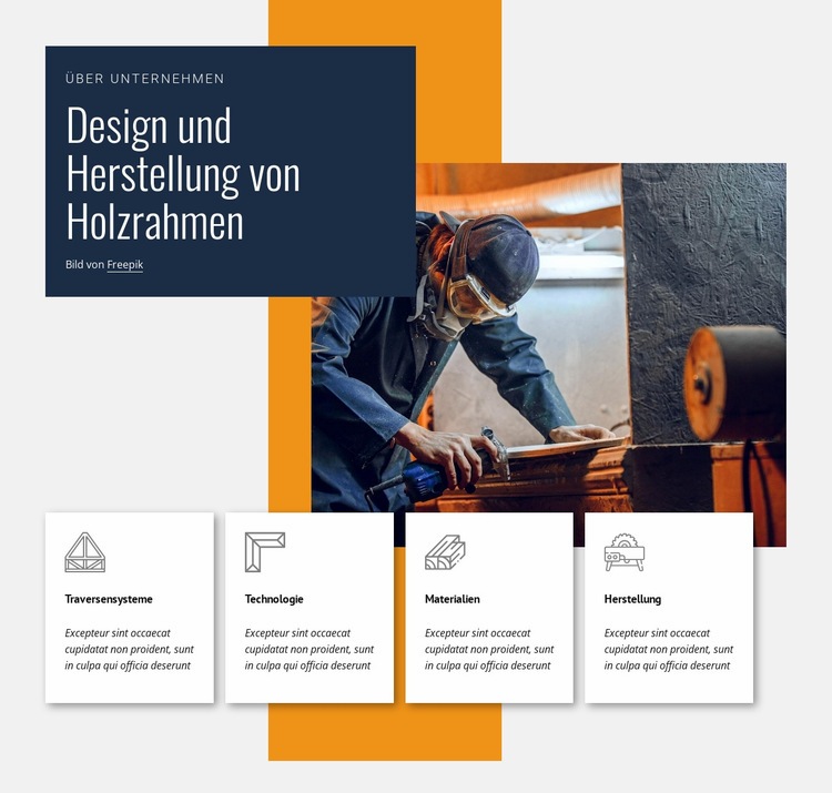 Holzrahmendesign Website-Modell