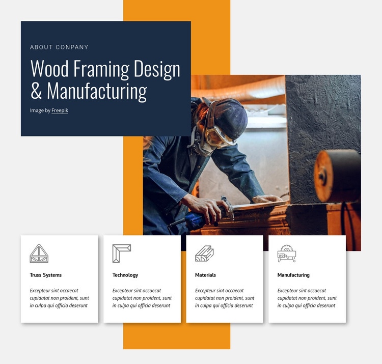 Wood framing design Elementor Template Alternative
