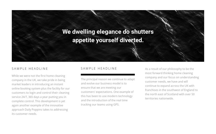 Picture and text in three columns HTML Template